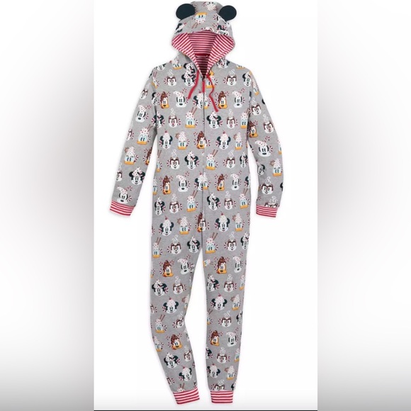 Disney Other - Disney Parks Mickey and Friends Holiday Adult XL One Piece Pajamas NWT